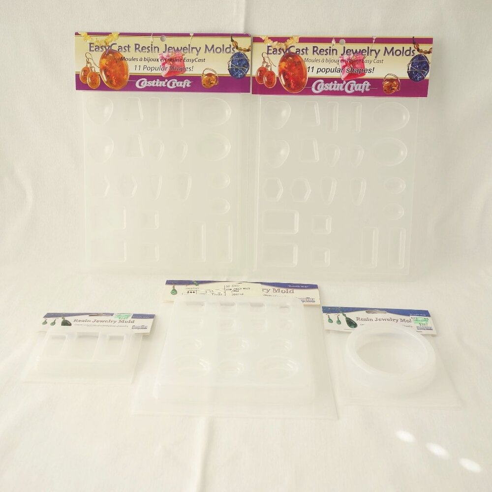 EasyCast & Deep Flex Resin Jewelry Molds Set 5 Molds 17 Popular Shapes Reusable